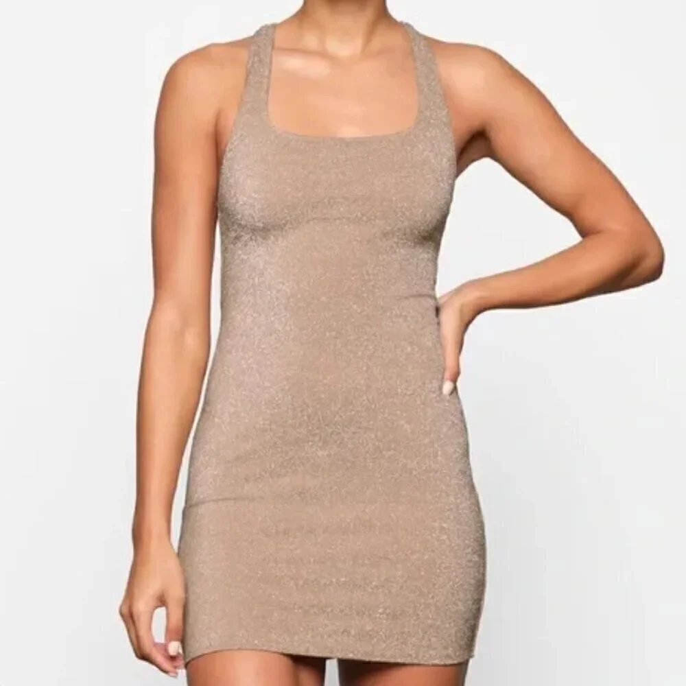 New Skims Gliter Swim Metallic Dress Cover-up Size 2X